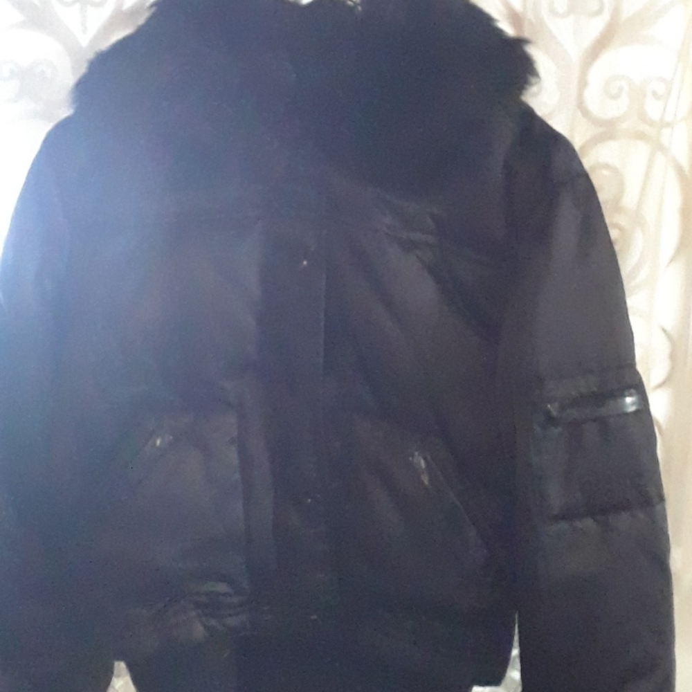 Black down & feather ski jacket by Bebe Sport